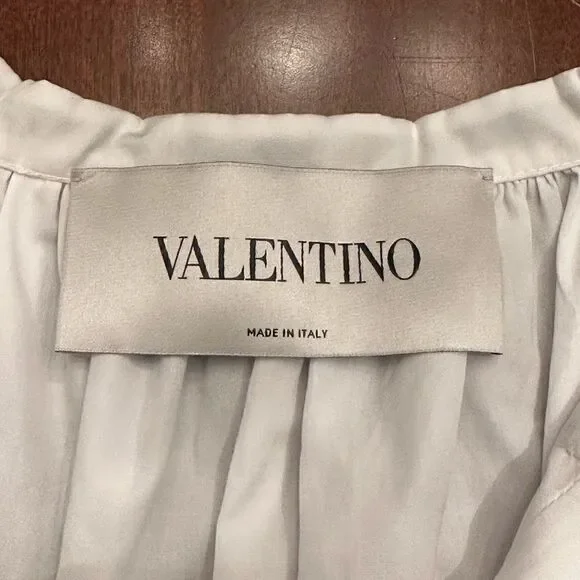 Valentino Women’s beads embellished cuffs dress in white size 10 NWT $4700 - Picture 11 of 15